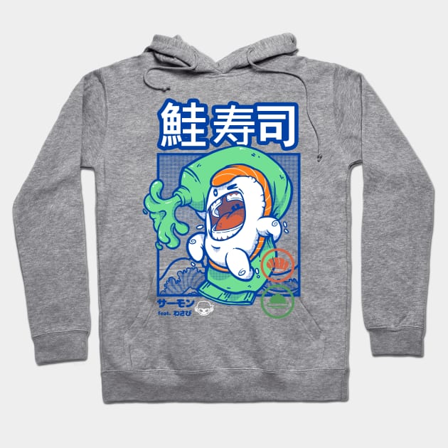 SALMON SUSHI v3 Hoodie by mankeeboi